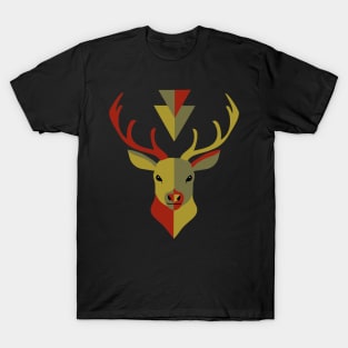 Geometric Deer Winter Holiday T-Shirt